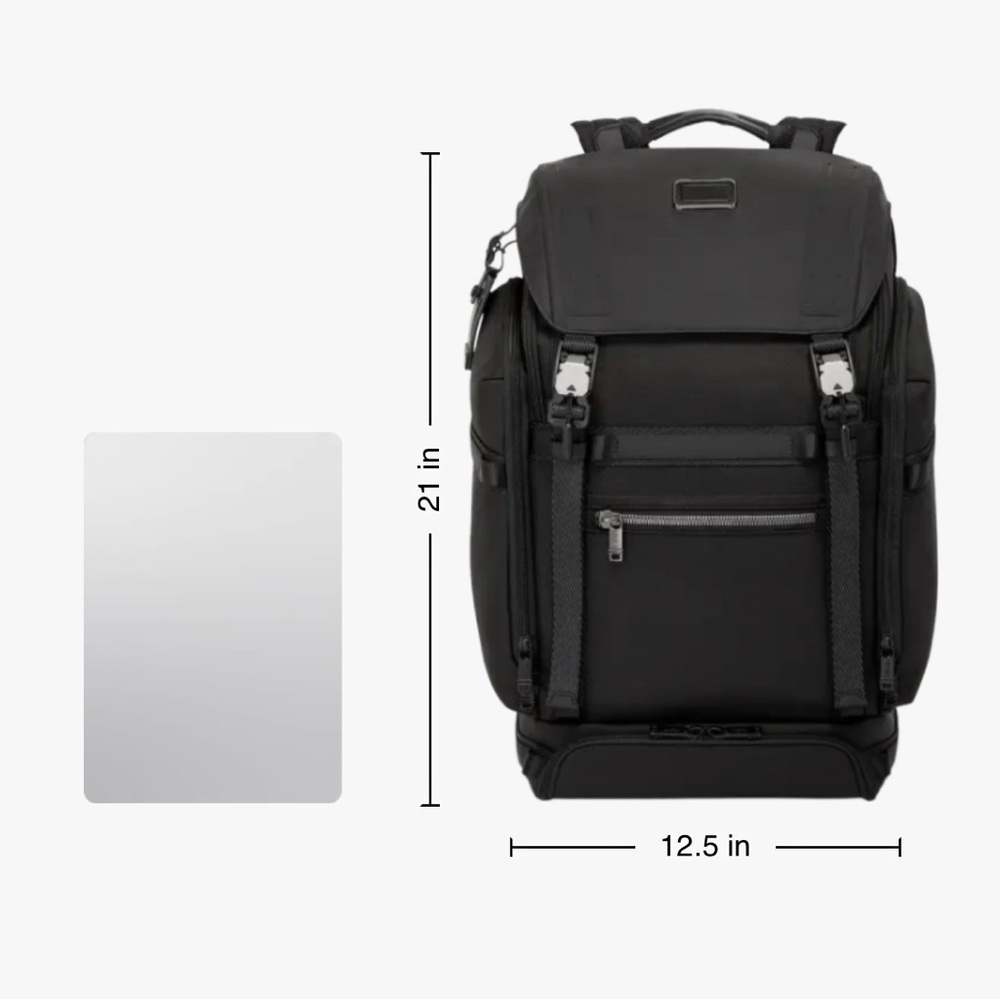 TUMI Alpha Bravo Expedition Flap Backpack - Black Onyx - Picture 7 of 8